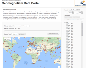 Screenshot of WDC data portal
