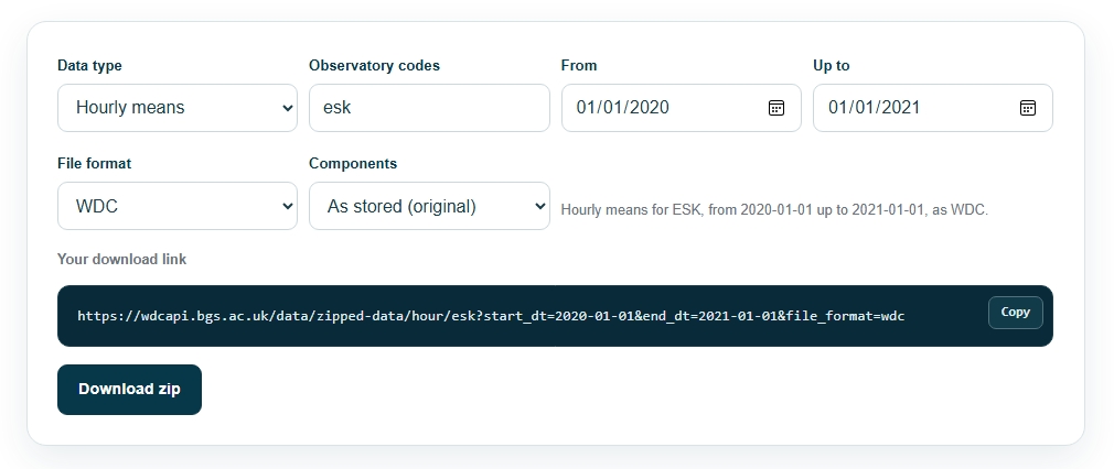 link generator for data downloads